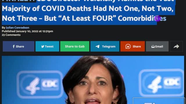 CDC Director Admits Most Rona Casualties Have FOUR Comobidities Or More