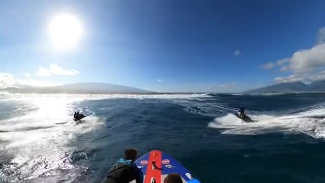 POV: The boys get demolished riding a giant inflatable surfboard