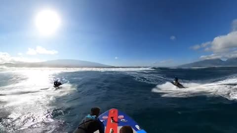 POV: The boys get demolished riding a giant inflatable surfboard