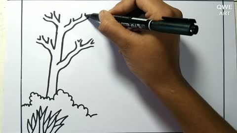 Rainbow Scenery Drawing | Landscape drawing with Mountain and Rainbow - Drawing Class- 12