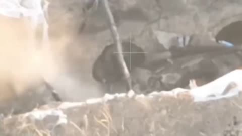 Russian Soldier Tosses Away Ukrainian UAV That Landed in his Fox Hole.... The First Time