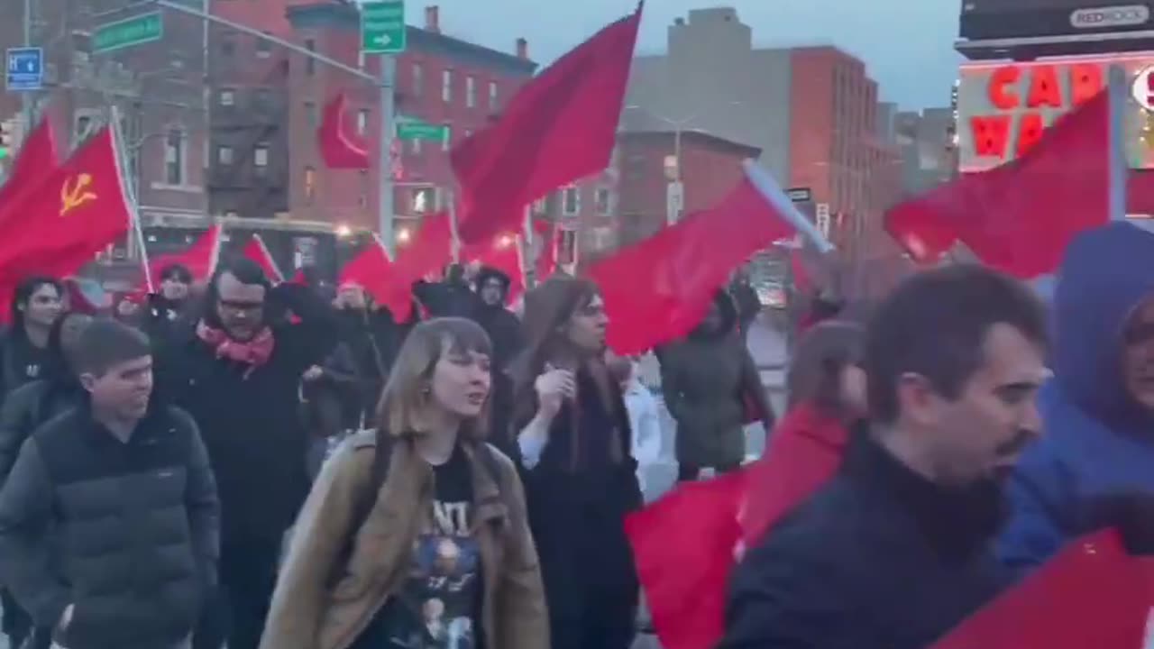 Communist Haters of the USA Marching In Brooklyn, New York City