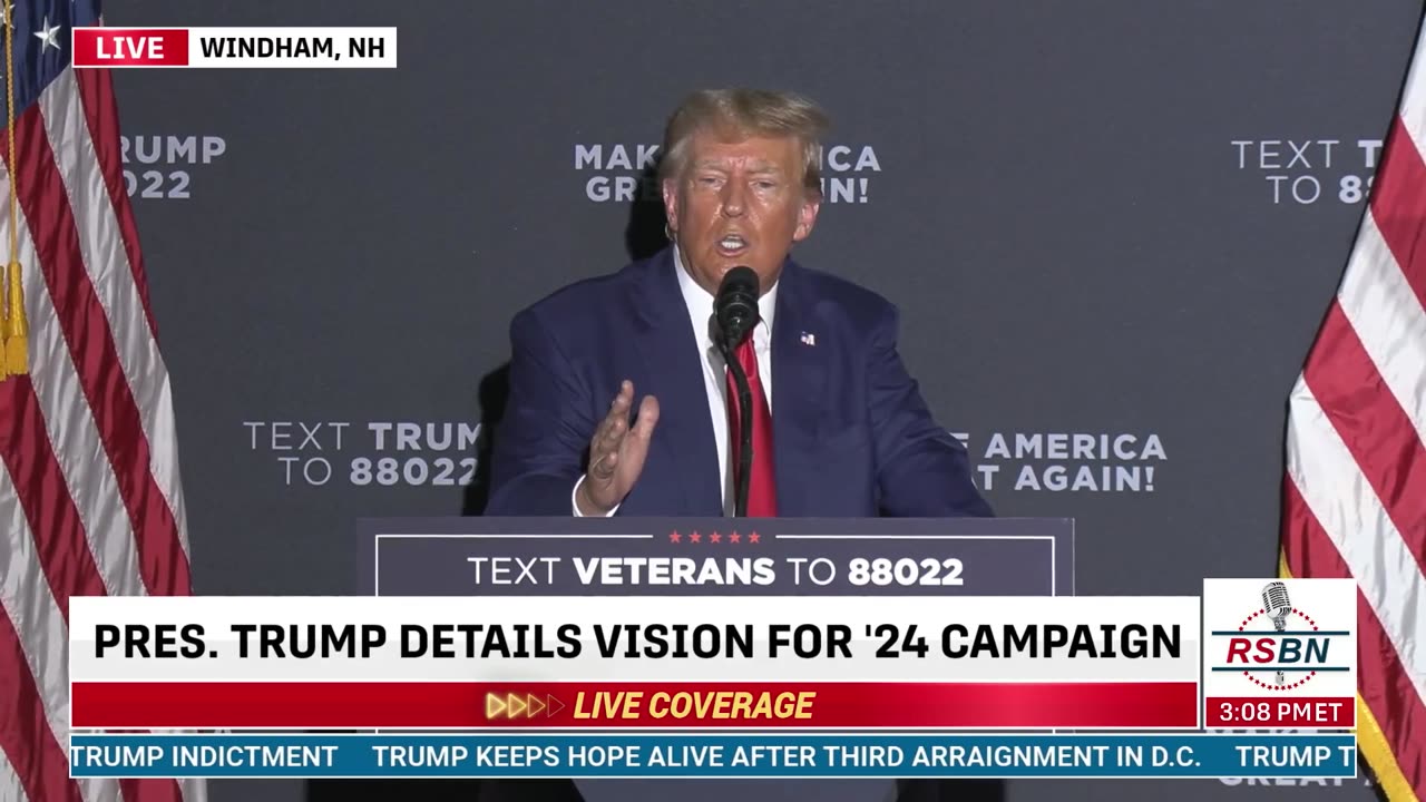 New Hampshire Crowd Erupts! Trump Says 'Crooked Joe' Has Him in Court on 'Bulls--t' [Watch]