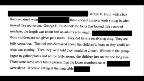 PRESIDENT GEORGE H. BUSH DRESSED AS CHEF AND ATE BRAINS OF LIVING CHILD WHILE CHILD FORCED TO WATCH