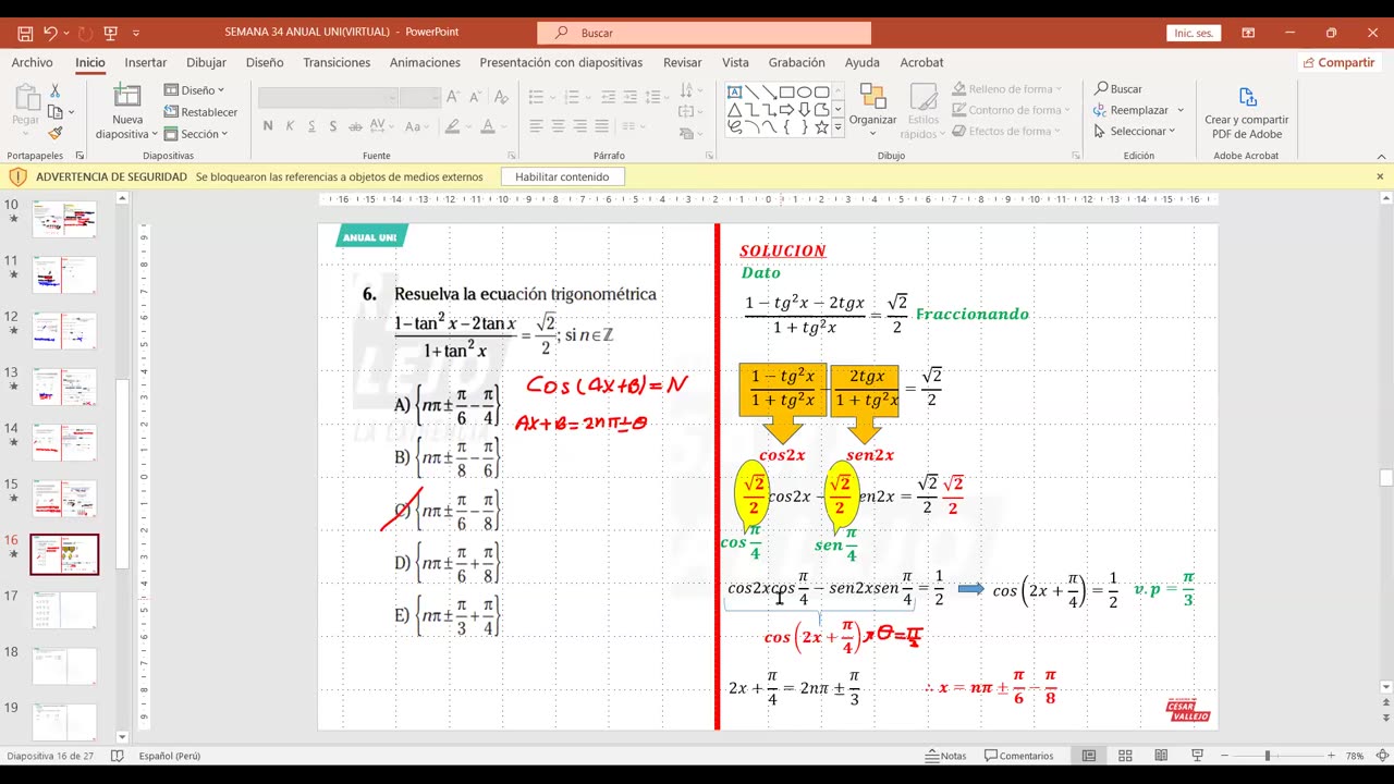 ANUAL VALLEJO 2023 | Semana 34 | Trigonometría | RM