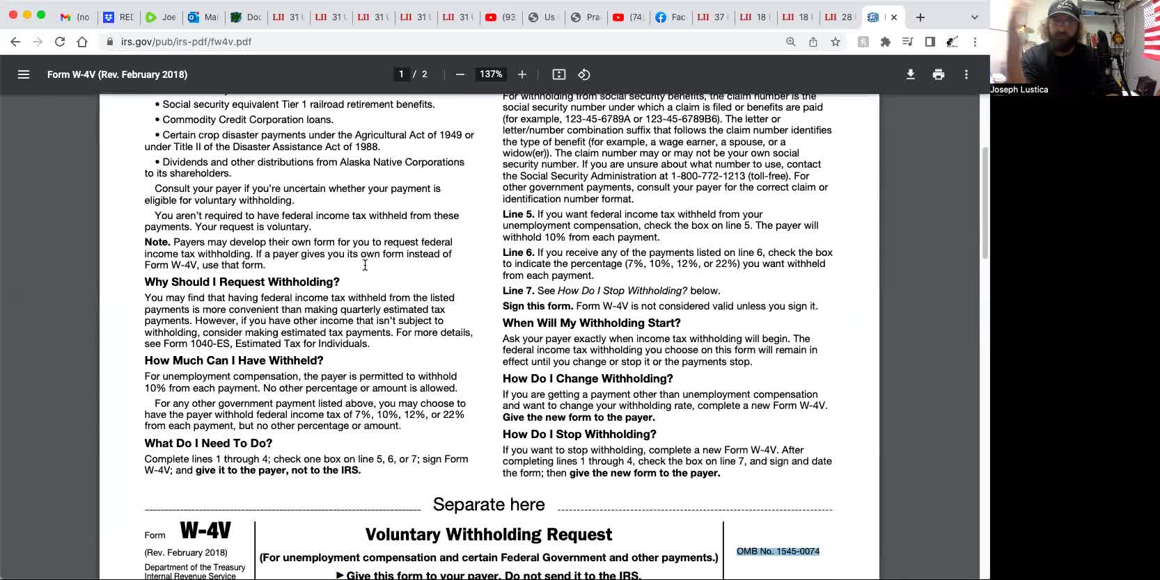 How to fill out the W-4V form