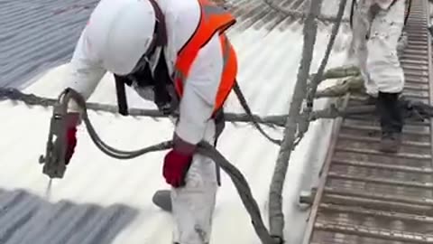 Watering an asbestos roof