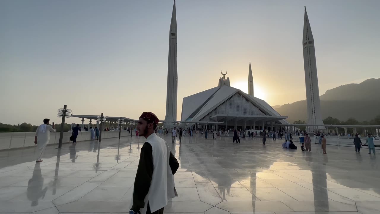 Faisal Mosque in Islamabad Beautiful View..