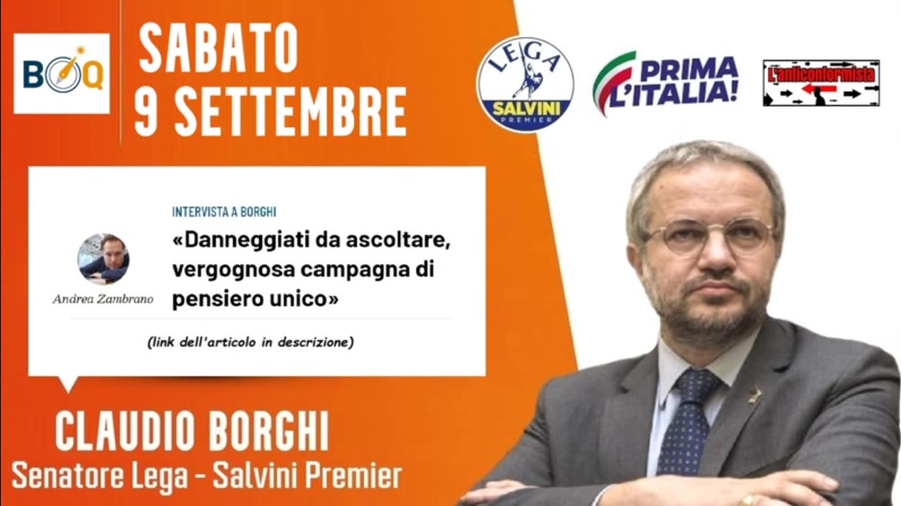 🔴 Intervista al Sen. Borghi: «Danneggiati da ascoltare, vergognosa campagna di pensiero unico»