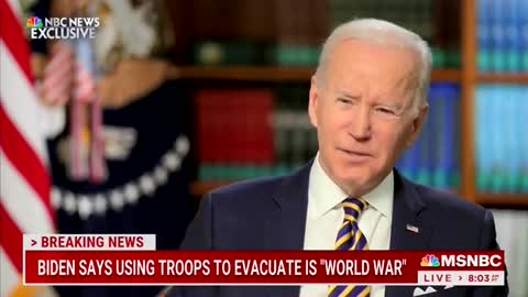 Biden: "There's Not" scenario in which we could send troops to rescue Americans from Ukraine