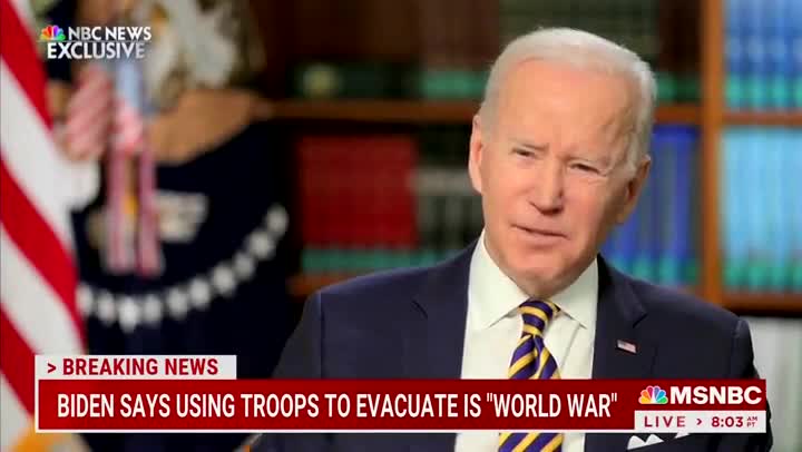 Biden: "There's Not" scenario in which we could send troops to rescue Americans from Ukraine