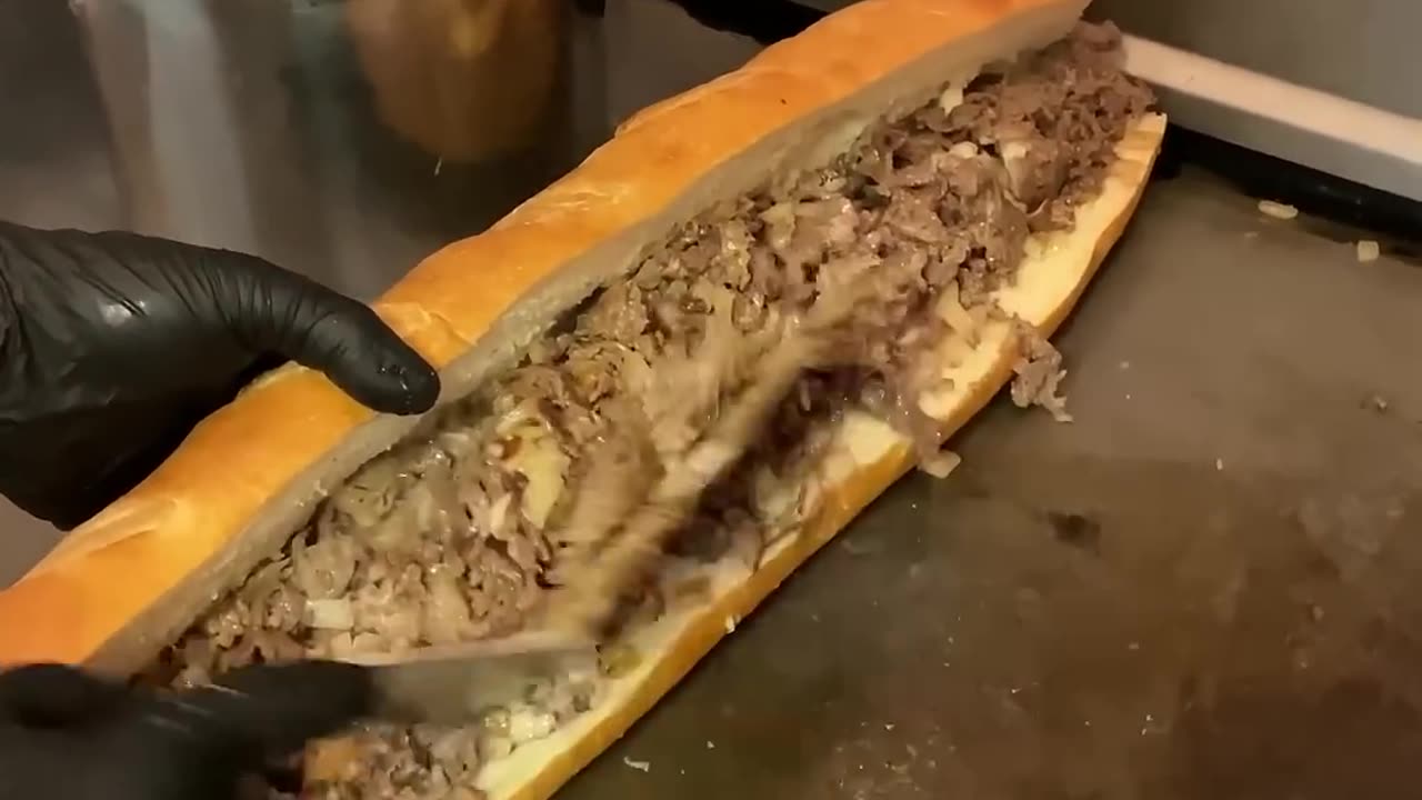 Could you finish this MASSIVE CHEESESTEAK in Las Vegas?