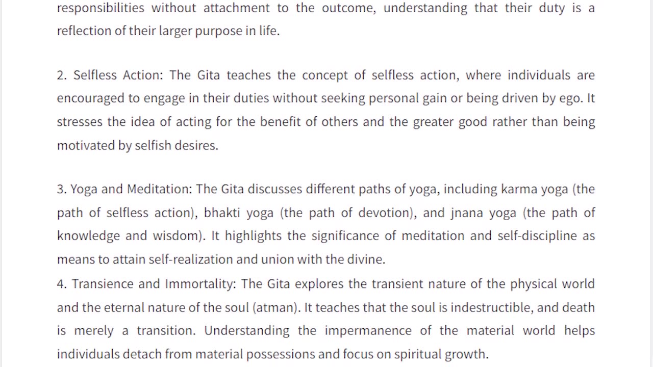Bhagavad Gita Trimmed and Categorised - 8 Summary from ChatGPT