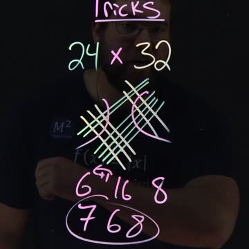 Multiply Two Numbers using Lines | 24x32 | Minute Math Tricks - Part 123 #shorts