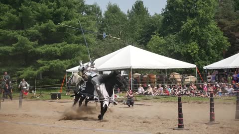 Knights Of Valour Jousting at Osgoode Medieval Festival 2015 - Unhorsing (Panasonic GH4)