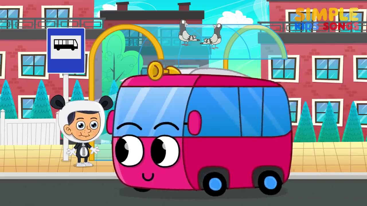 Wheels On The Bus | Kindergarten Nursery Rhymes For Kids