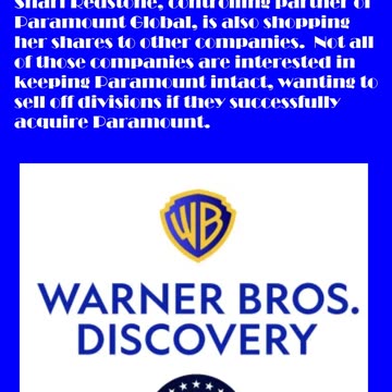Warner Brothers in merger talks with Paramount!