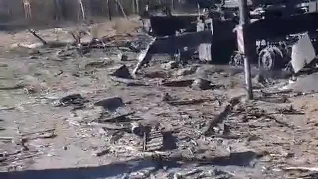 Russia attacks Ukraine - near Chernigiv, russian APC and trucks