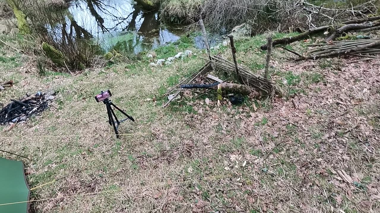 Getting the phone ready to film relocating the tarp. POV GoPro 22nd March 2023