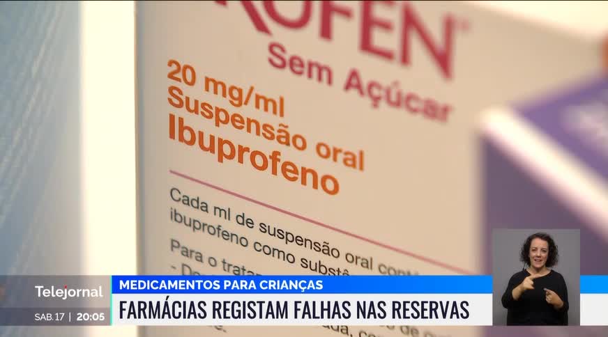 Stock quase nulo de paracetamol e ibuprofeno para crianças