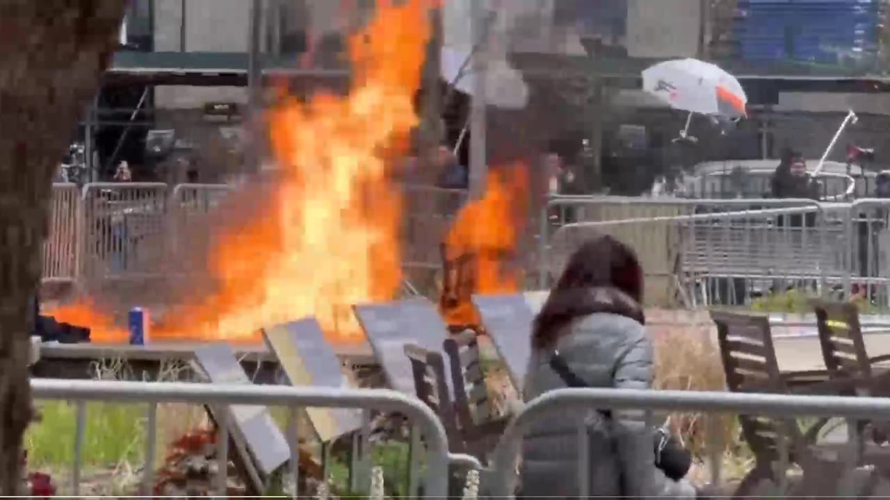 SETS SELF ON FIRE OUTSIDE TRUMP TRIAL!
