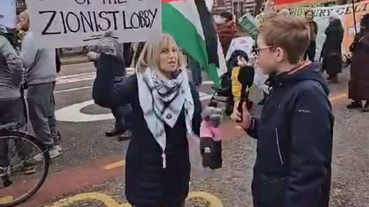 This ignorant, adult pro Palestine protester got humiliated by a 12 year old boy