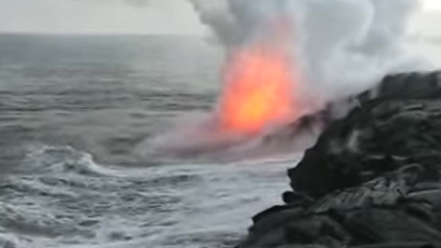 Lava Ocean Entry~Kalapana, Hawaii