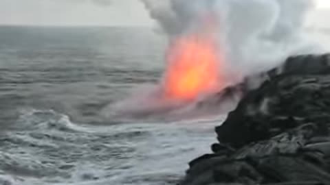 Lava Ocean Entry~Kalapana, Hawaii