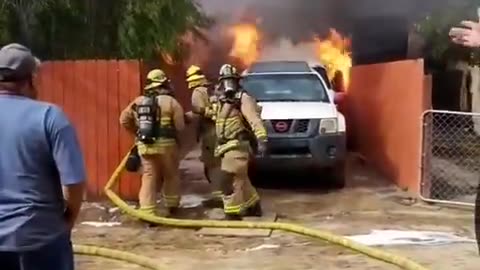 Man saves dog from burning house.