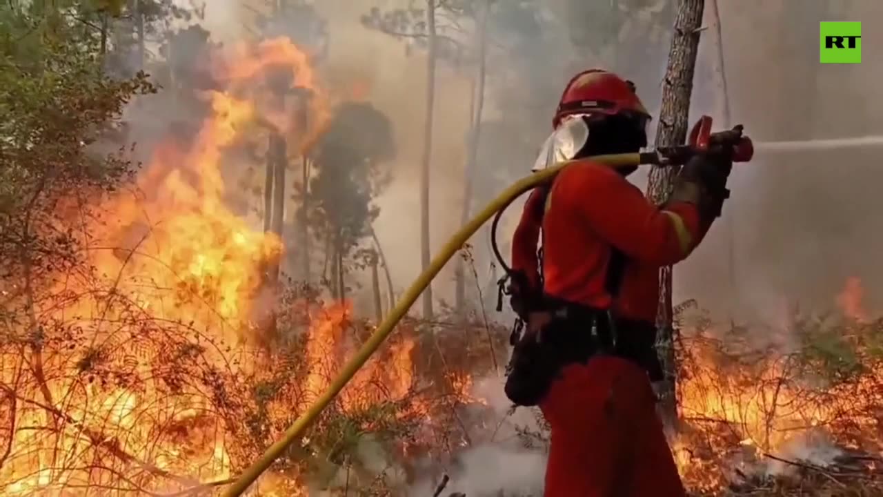 While Europe faces flooding Portugal faces wild fire!