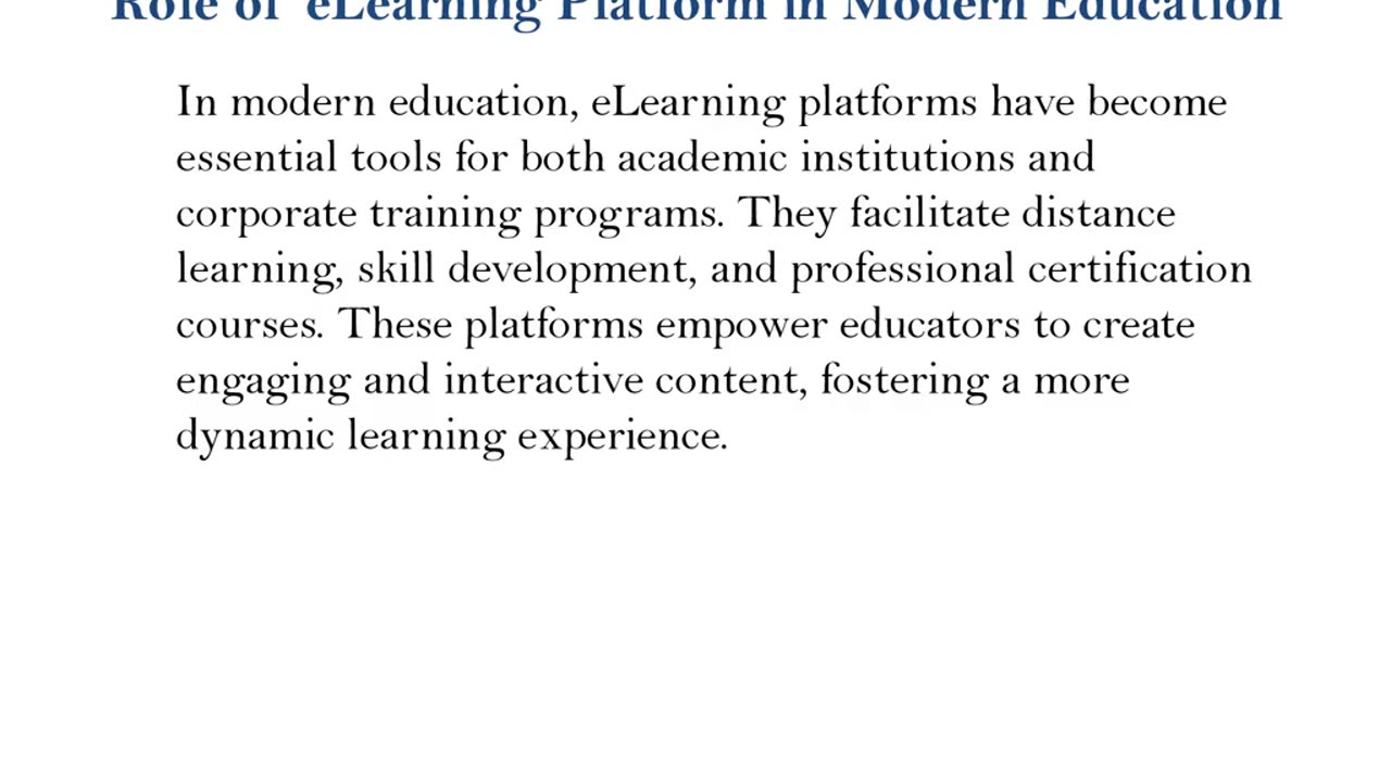 The Benefits and Capabilities of eLearning Platform Services