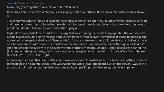 Hackers, What Did You See That You Immediately Noped Out Of