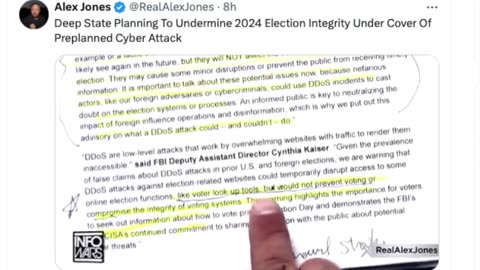 Alex Jones (X) Predicts Pre-planned Cyber-attacks!