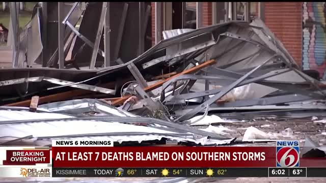 At least 7 dead as severe winds, tornadoes hammer US South
