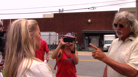 Samantha Boyd of KARK4 interviews Lincoln County GOP Vice Chair Corry Branson