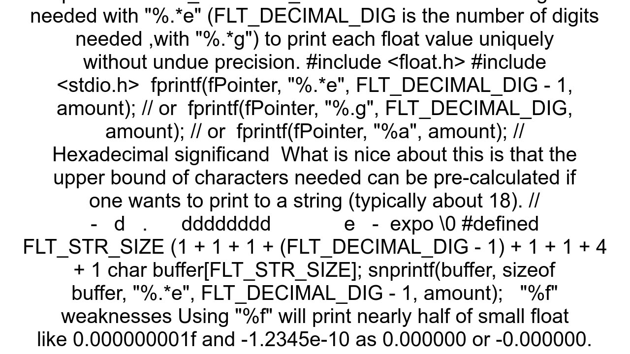 How to simply convert a float to a string in order to write it to a text file in C