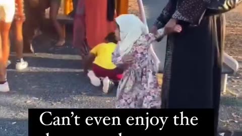 There are no European children in playgrounds in Europe.