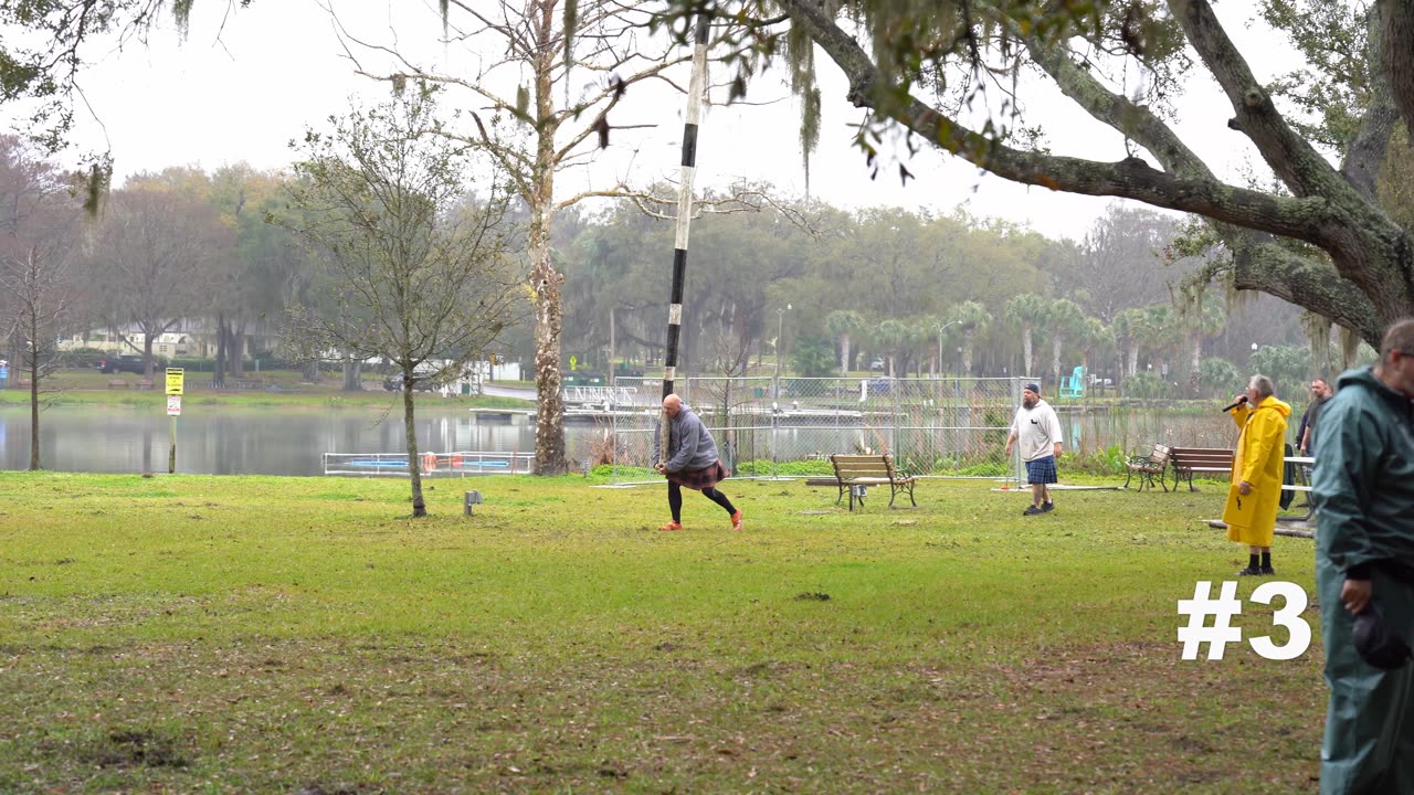 2024 Mount Dora Scottish Highland Festival Athlete Charles Fay Caber Toss Hat Trick #youtubeshort