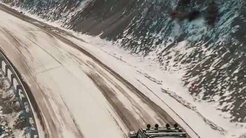 Camptour to snowy mountain - vertical videosong