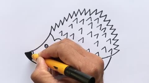 ✍️How to Draw ✍️a Hedgehog from number 2✍️✍️