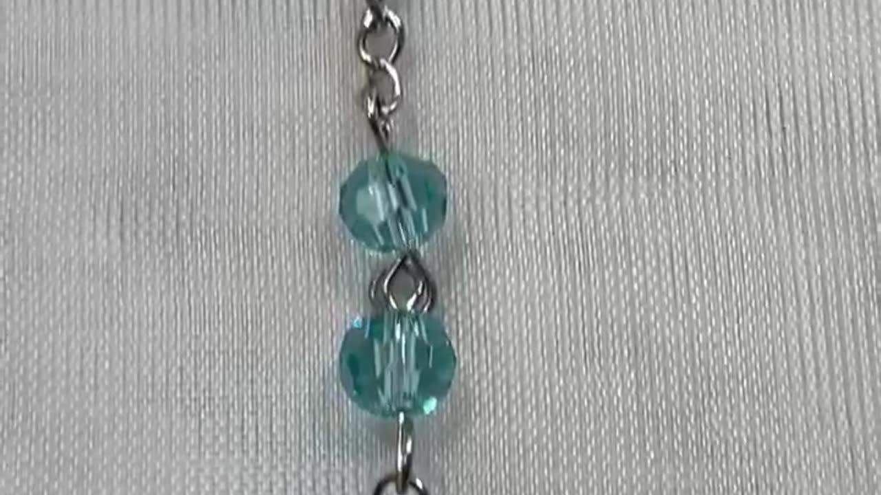 Rosary Necklace. 59 Beads. Made with Crystals. Prayer. Rare Find.
