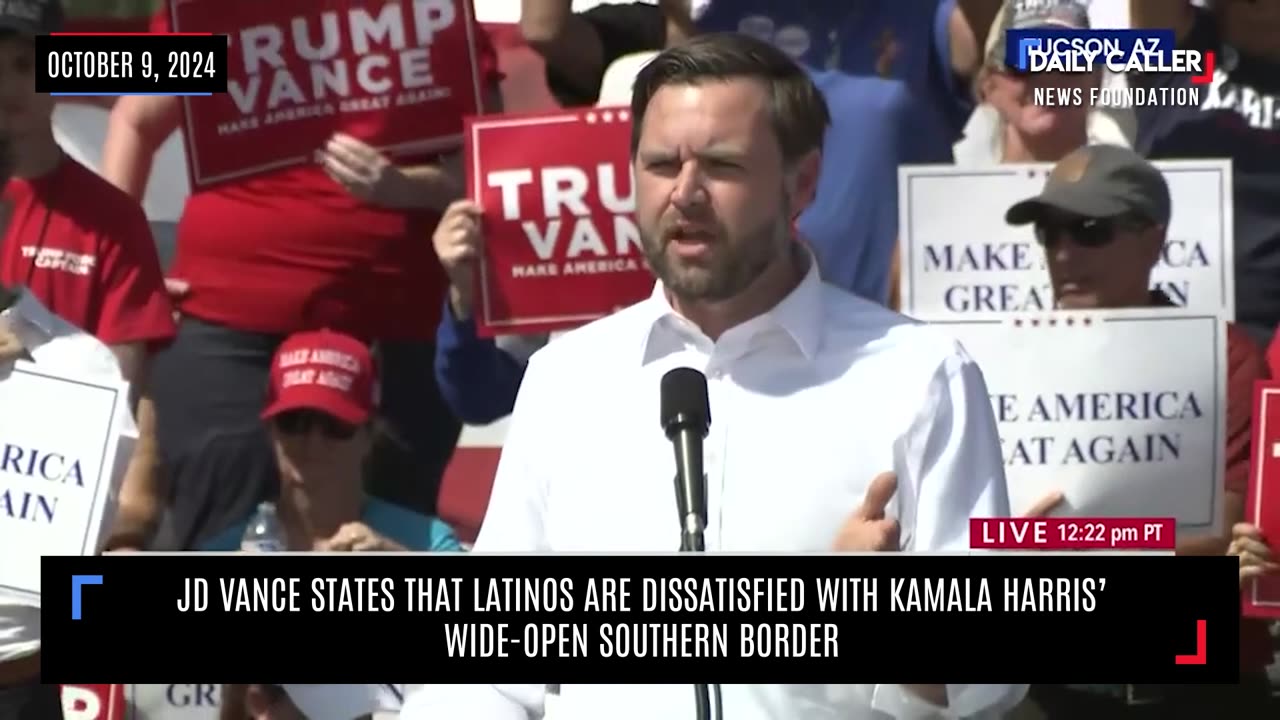 JD Vance States That Latinos Are Dissatisfied With Kamala Harris' Wide-Open Southern Border