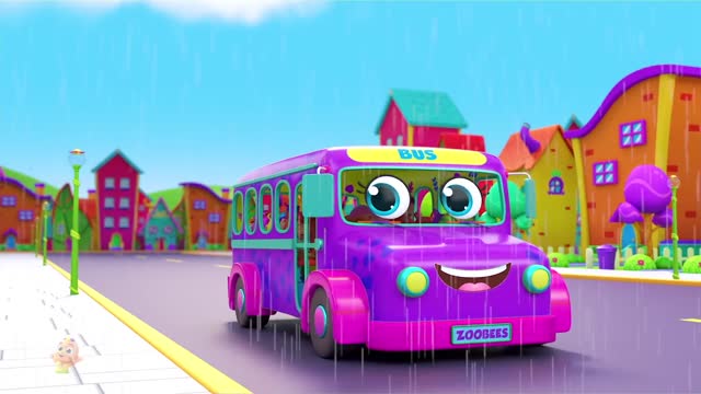 Wheels On The Bus Go Round and Round | School Bus Song | Nursery Rhymes and Kids Songs with Zoobees