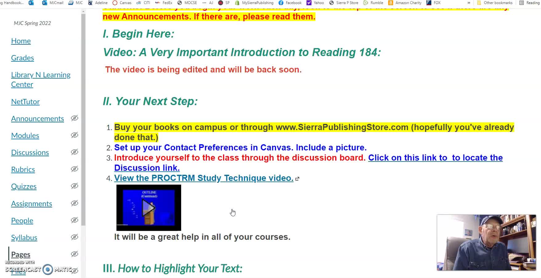 Introduction to Reading 184 and Text Overview