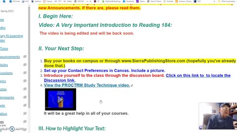 Introduction to Reading 184 and Text Overview