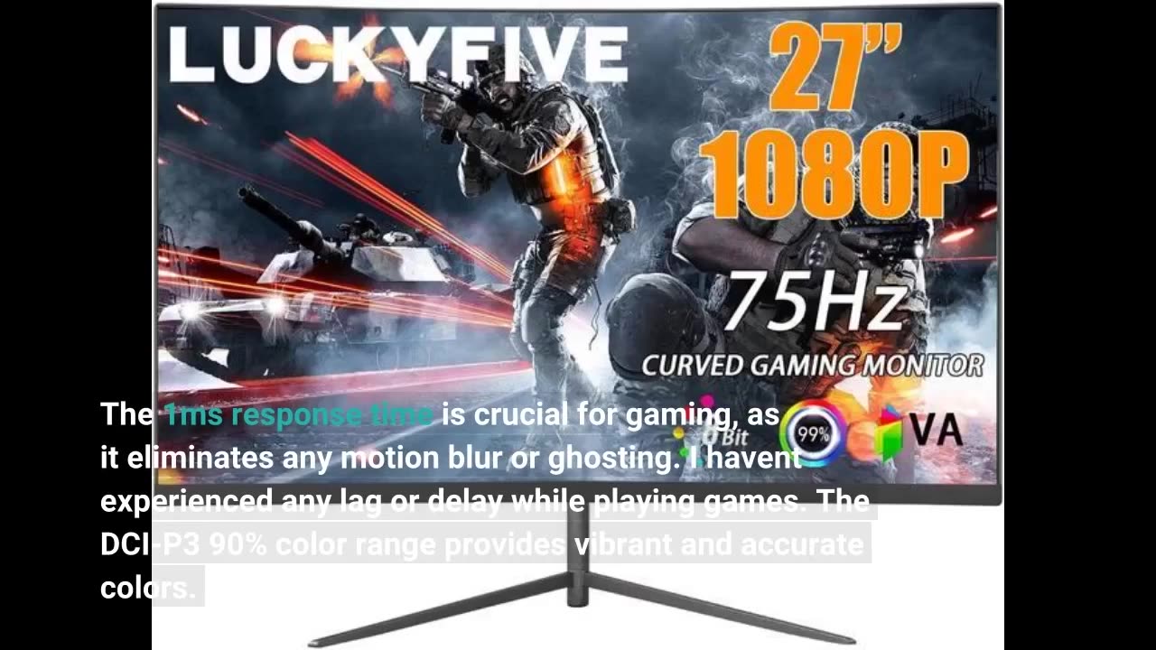 KOORUI 27 Inch QHD Gaming Monitor 144 Hz, 1ms, DCI-P3 90% Colour Range