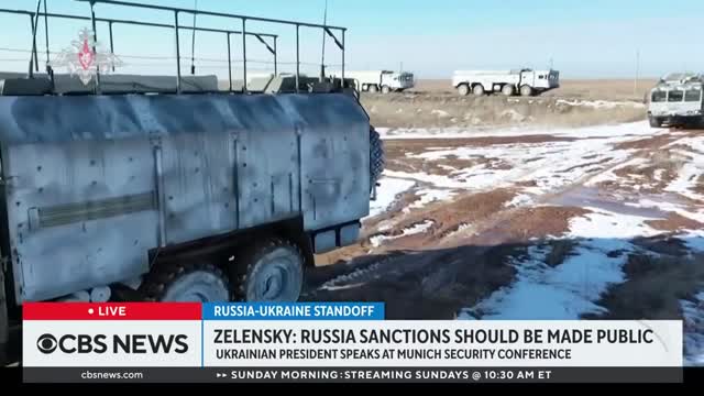 Ukraine's president calls for sanctions against Russia before an attack