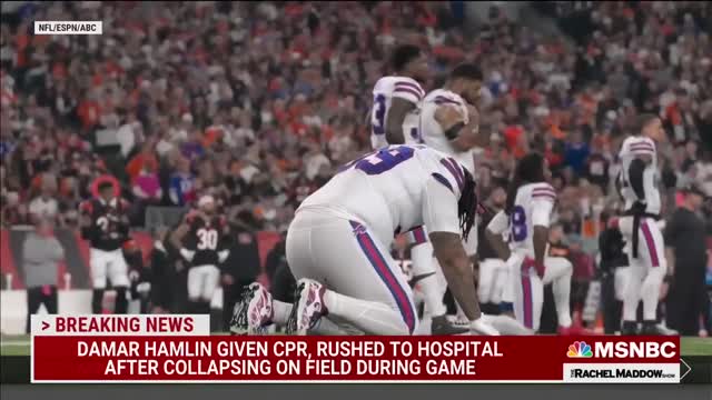 Terrifying football moment as Bills' Hamlin collapses after tackle
