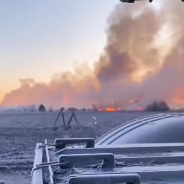 The flaming sunset with the flaming positions of the Armed Forces of Ukraine