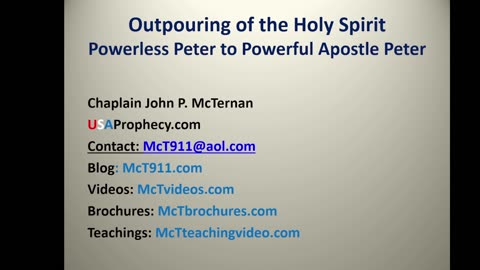 The Outpouring of the Holy Spirit